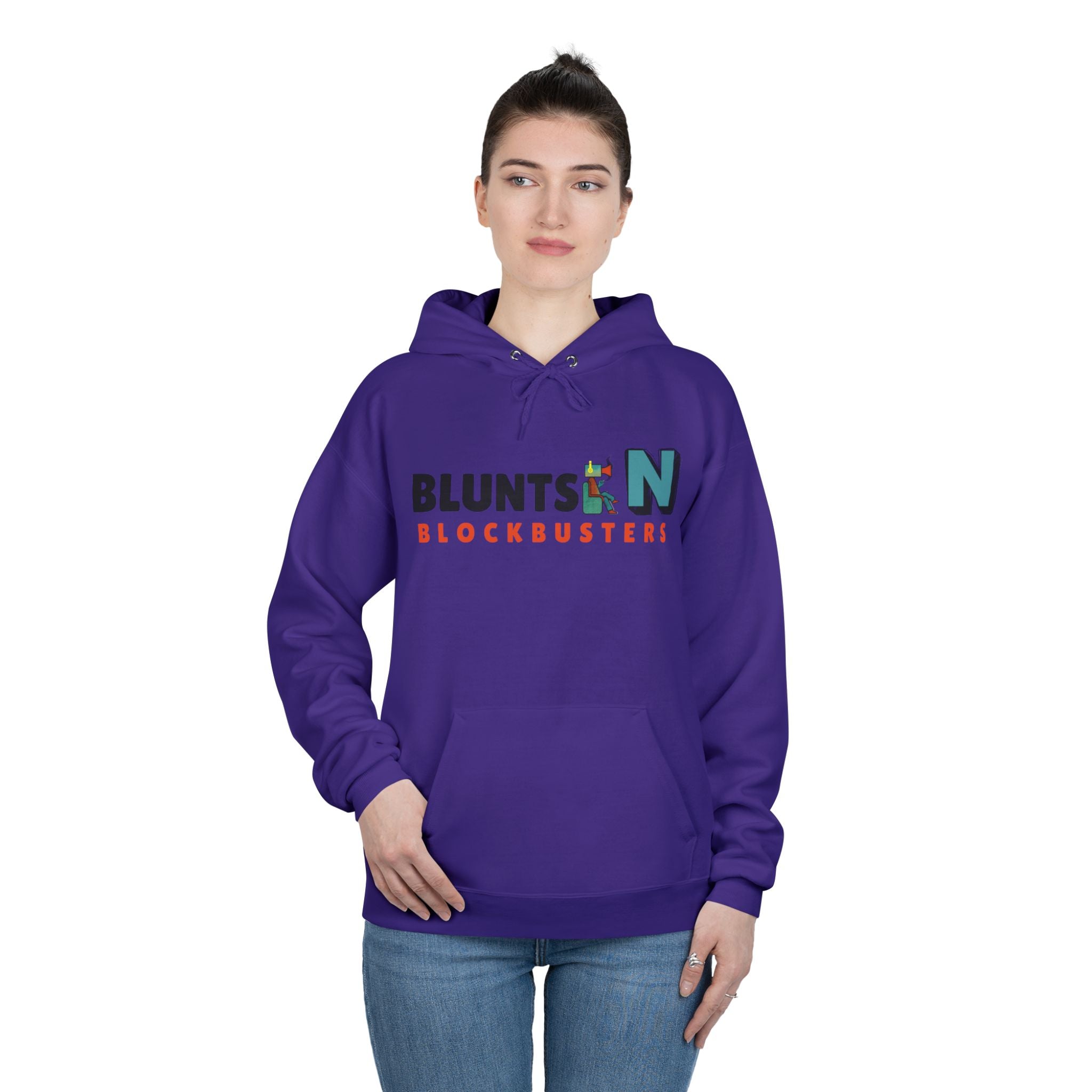 Blunts N' Blockbusters Logo Hoodie — Retro Movie Night Pullover