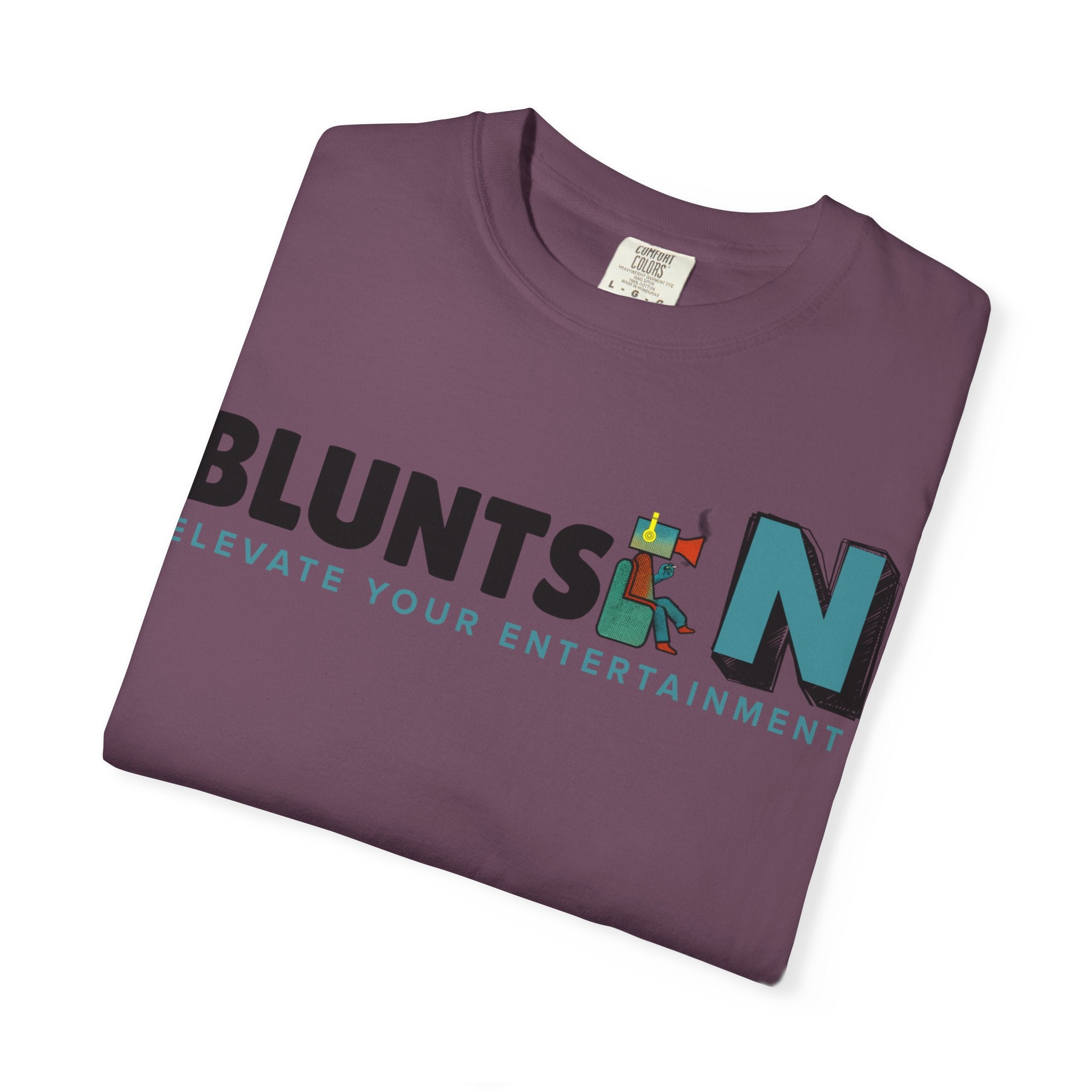 Blunts N' Logo T-Shirt — "Elevate Your Entertainment" Cotton Tee