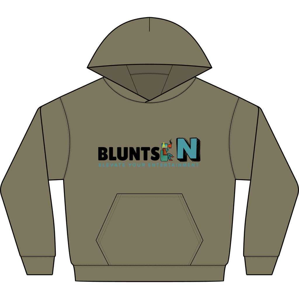 Blunts N' Logo Hoodie – "Elevate Your Entertainment" Heavyweight Pullover