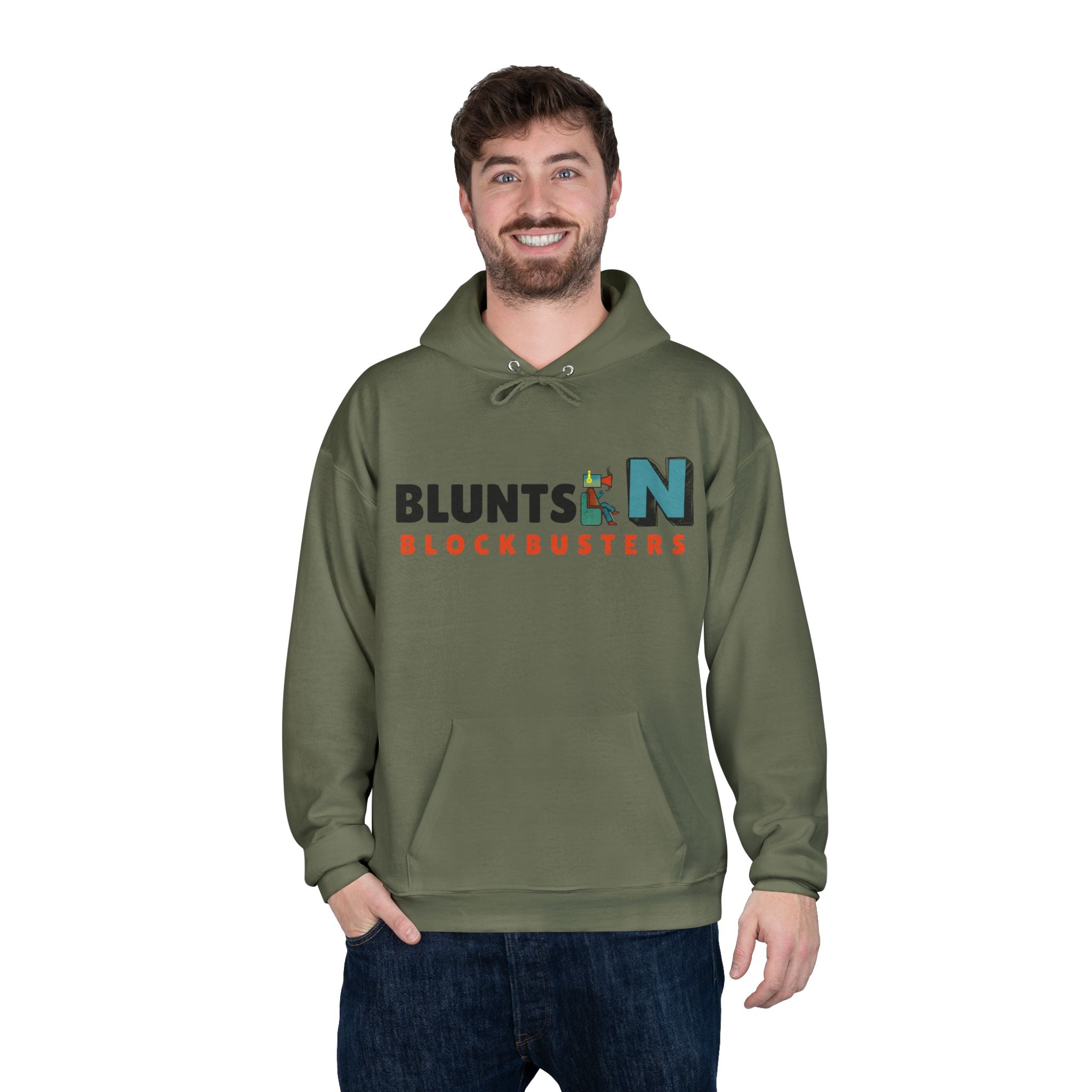 Blunts N' Blockbusters Logo Hoodie — Retro Movie Night Pullover