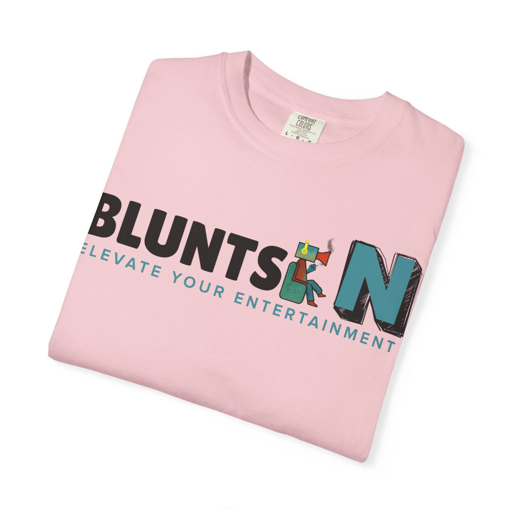 Blunts N' Logo T-Shirt — "Elevate Your Entertainment" Cotton Tee