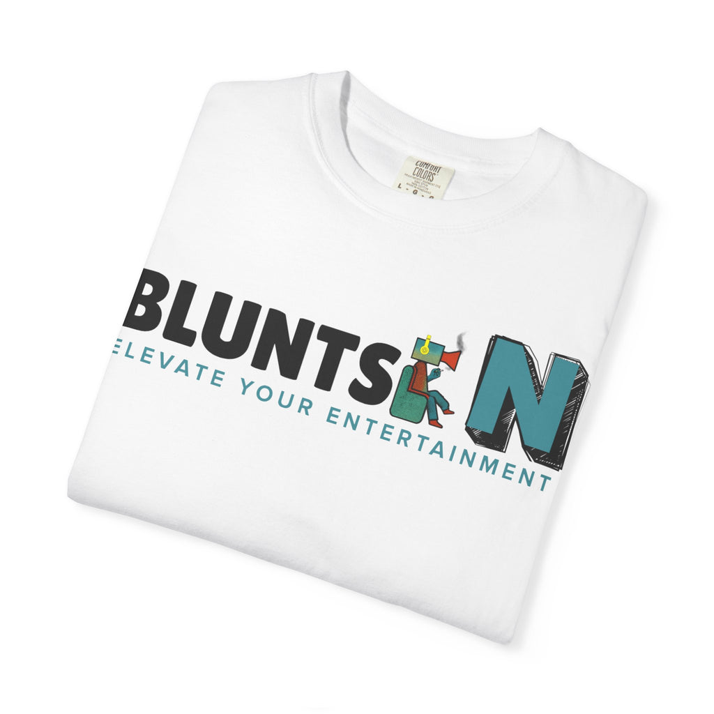 Blunts N' Logo T-Shirt — "Elevate Your Entertainment" Cotton Tee