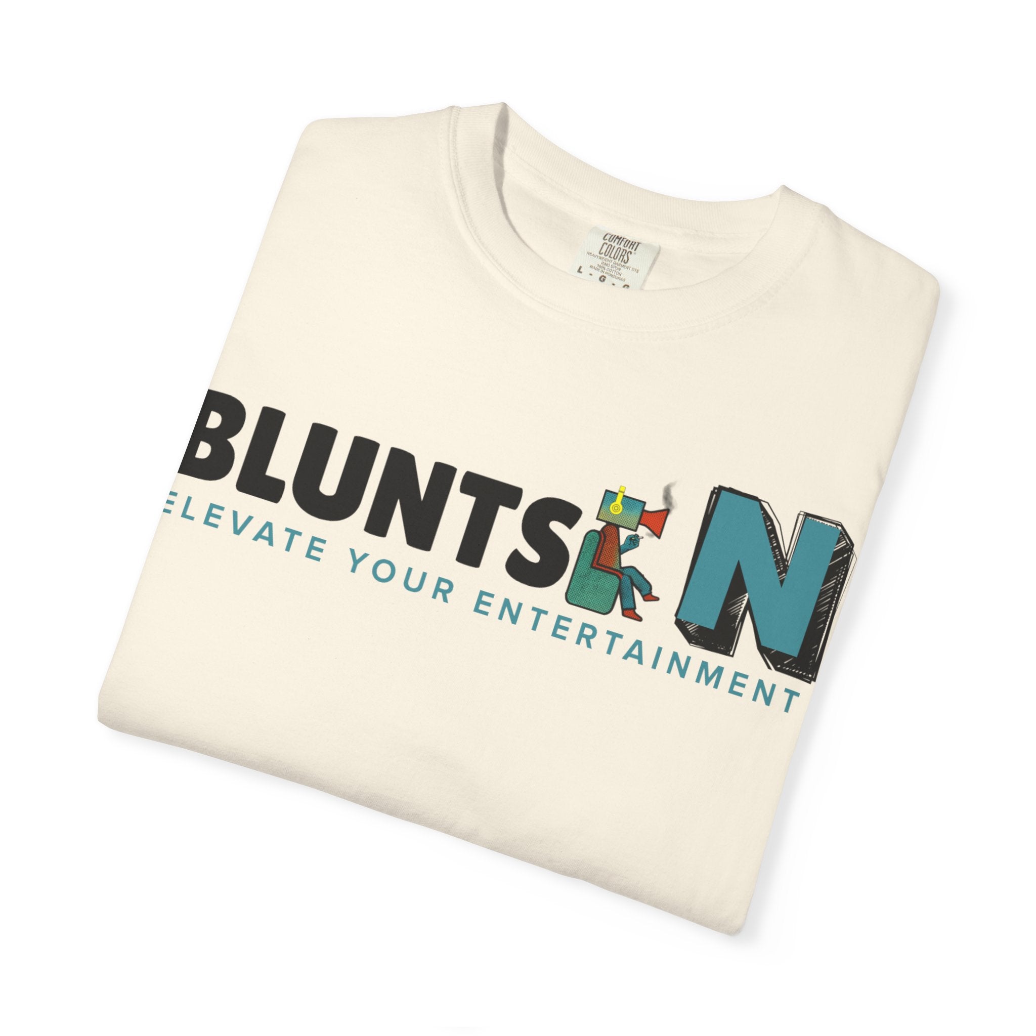 Blunts N' Logo T-Shirt — "Elevate Your Entertainment" Cotton Tee