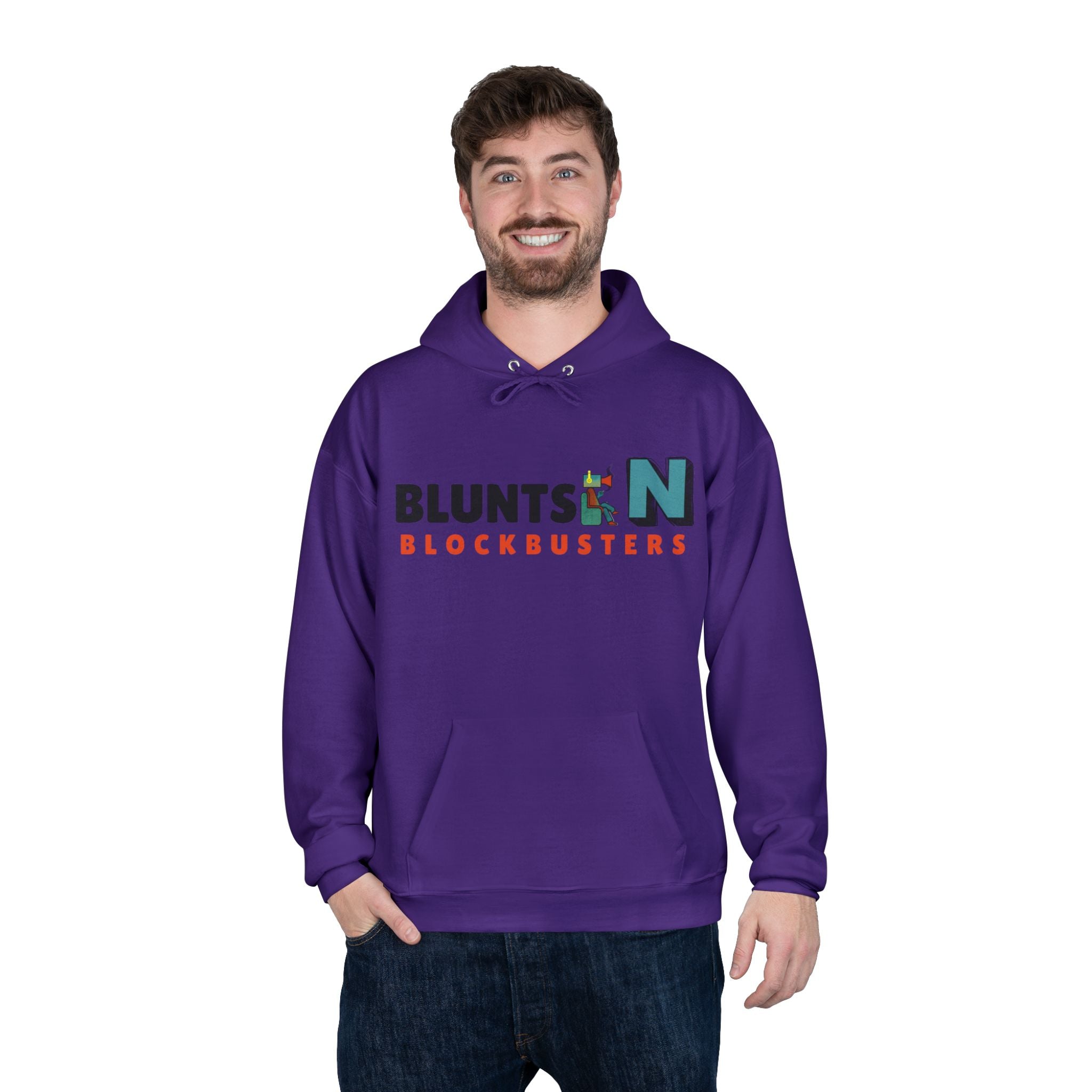 Blunts N' Blockbusters Logo Hoodie — Retro Movie Night Pullover