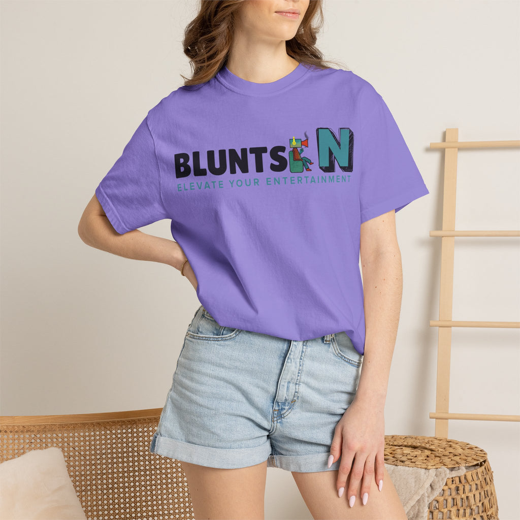 Blunts N' Logo T-Shirt — "Elevate Your Entertainment" Cotton Tee